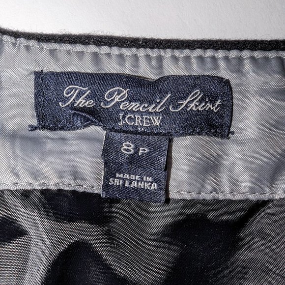 J Crew The Pencil Skirt Black Wool Lined size 8 - Picture 3 of 7